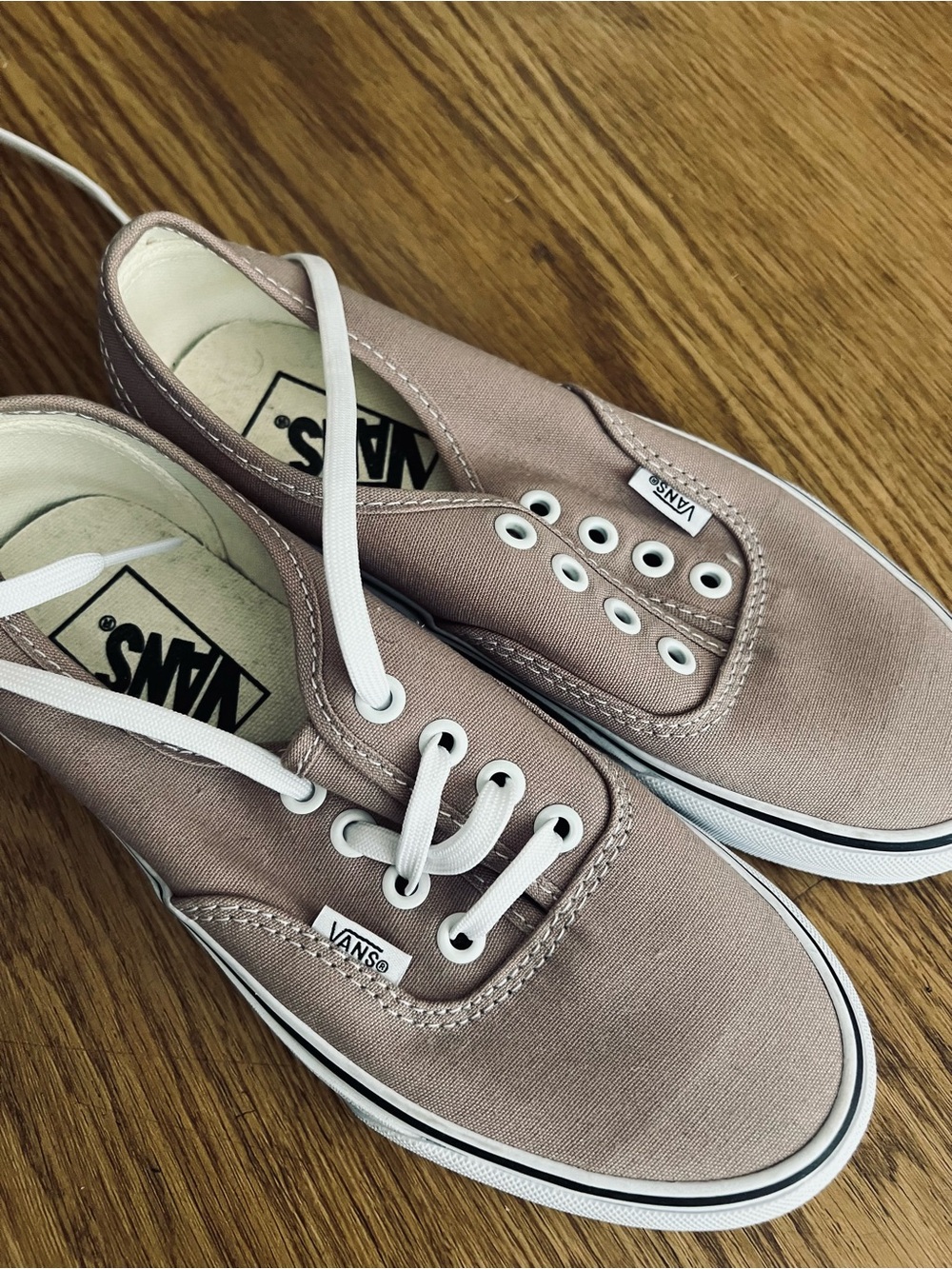 Vans Taupe Canvas Low-Top Sneakers with White Trim - New. Unisex